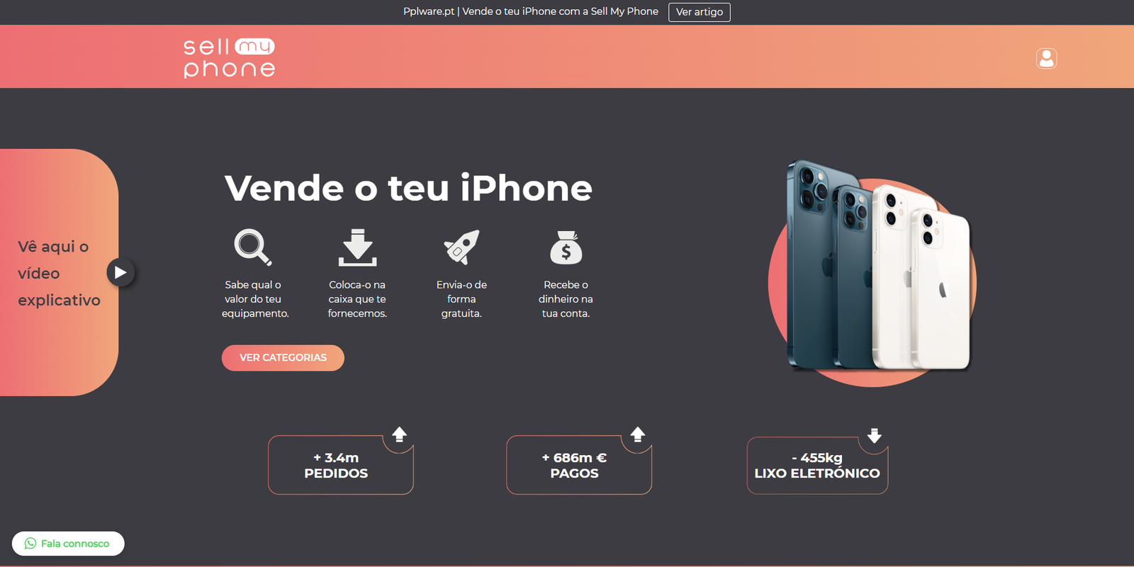 criação website sell my phone 